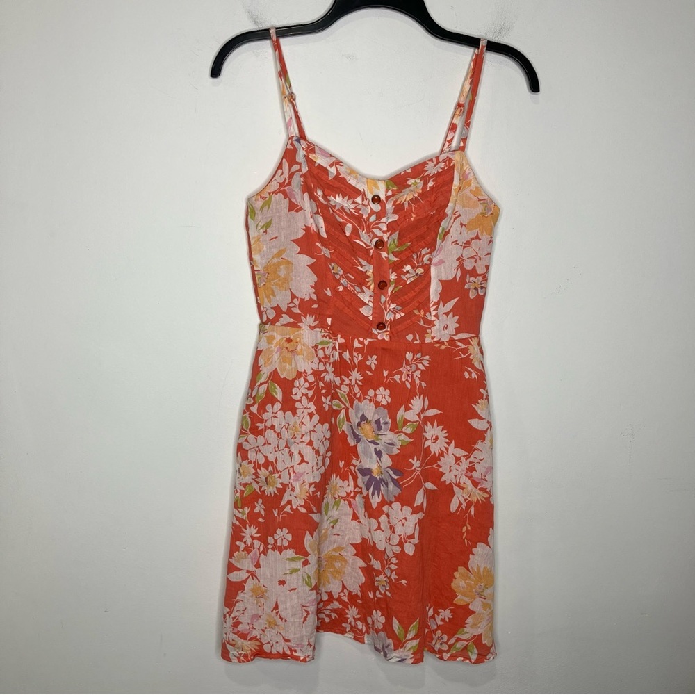 LC Lauren Conrad floral sundress coral women’s size 4 adjustable straps
